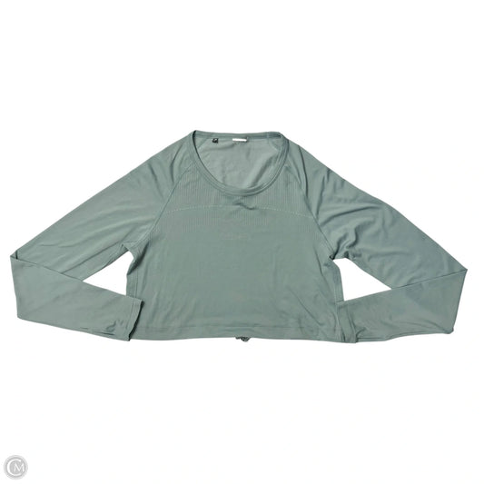 Athletic Top Long Sleeve Crewneck By Gym Shark In Green, Size: M