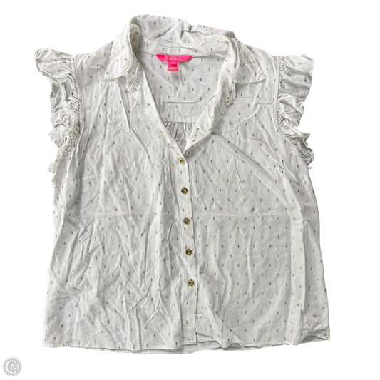 Top Short Sleeve Designer By Lilly Pulitzer In White, Size: M