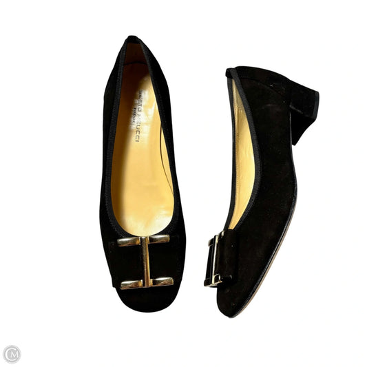 Shoes Heels Block By Sesto Meucci In Black & Gold, Size: 7