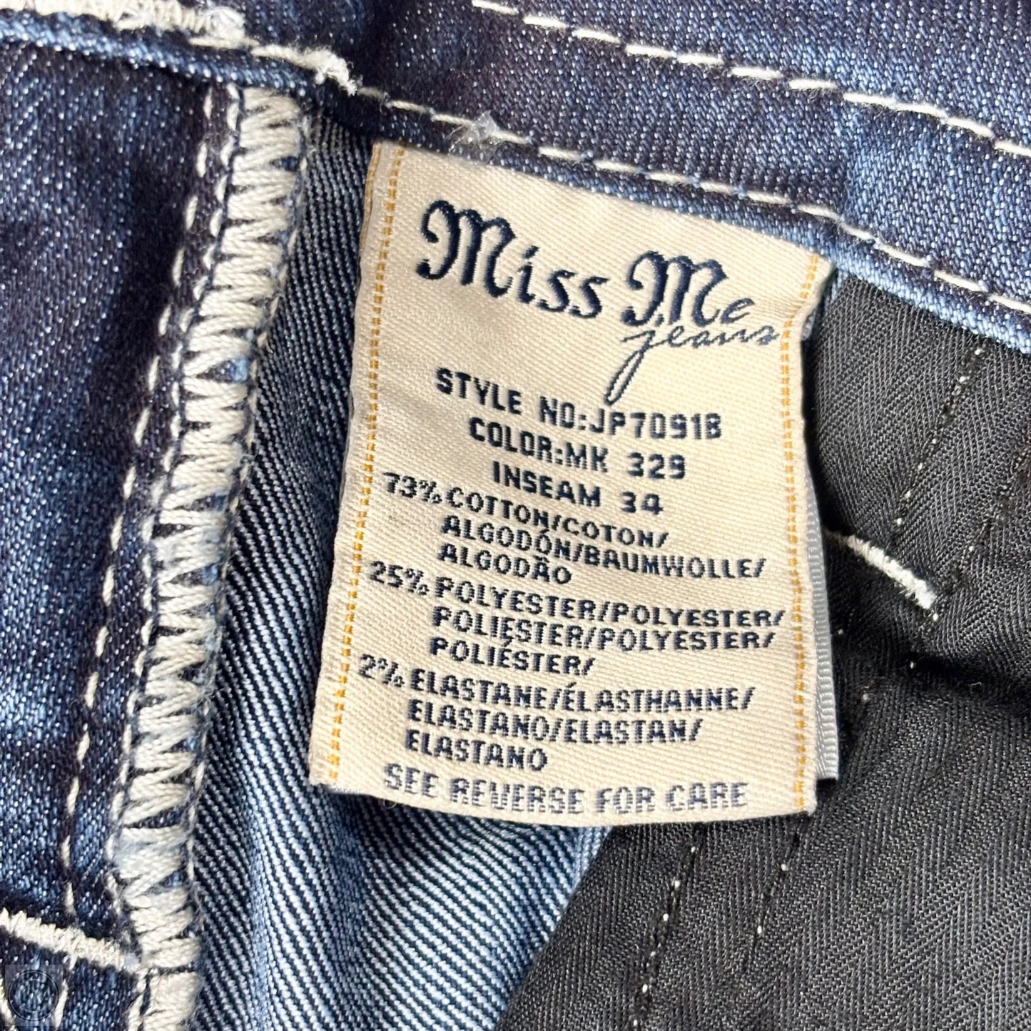 Jeans Boot Cut By Miss Me In Blue Denim, Size: 2