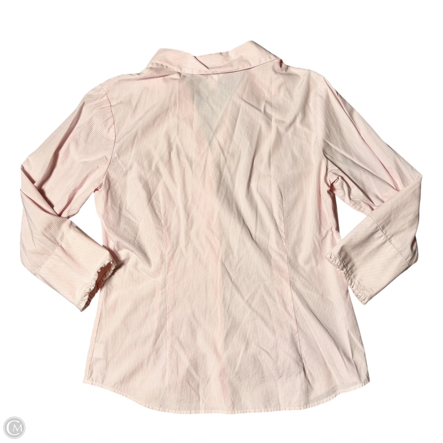 Top Long Sleeve Designer By Lilly Pulitzer In Pink & White, Size: L