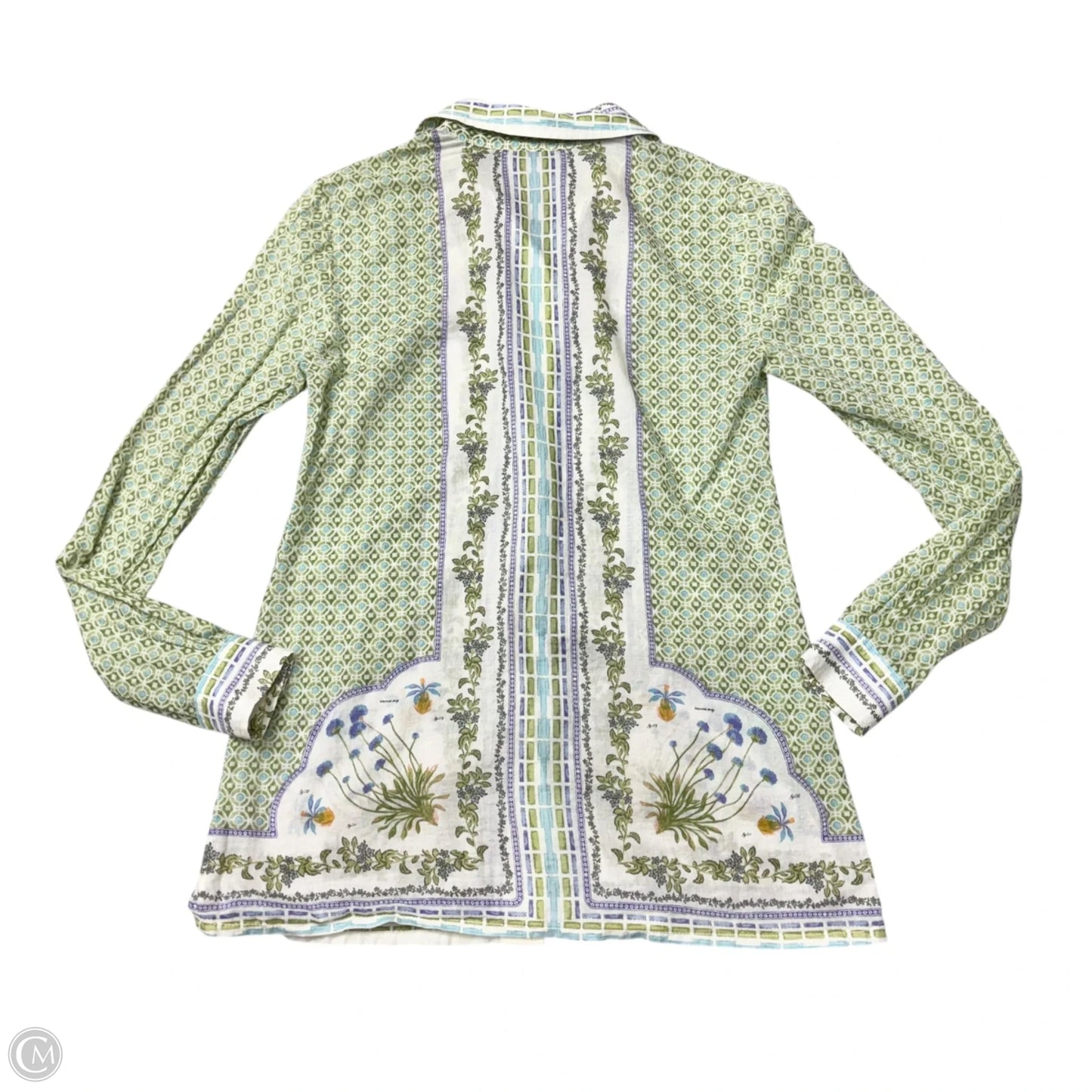 Top Long Sleeve Designer By Tory Burch In Green, Size: Xs