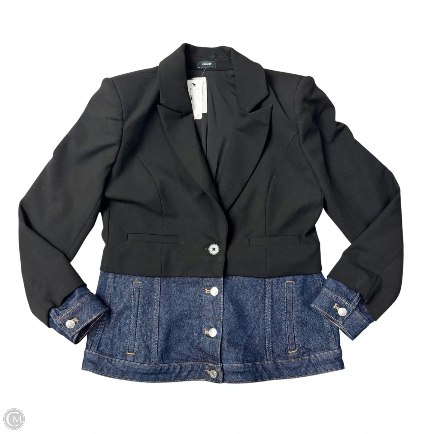 Blazer By Express In Black & Blue, Size: M