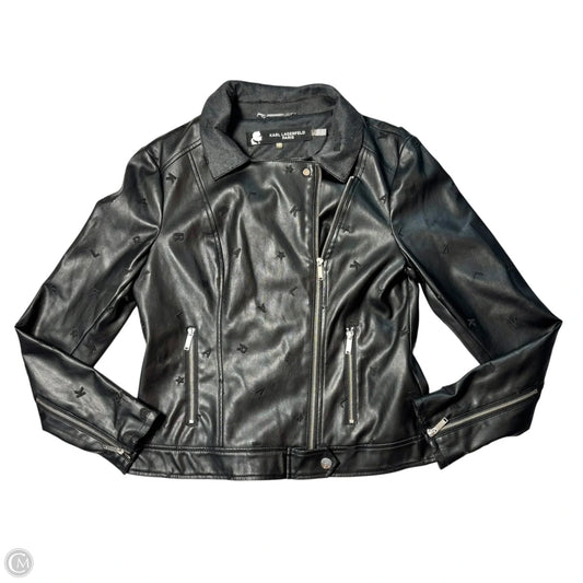 Jacket Designer By Karl Lagerfeld In Black, Size: M