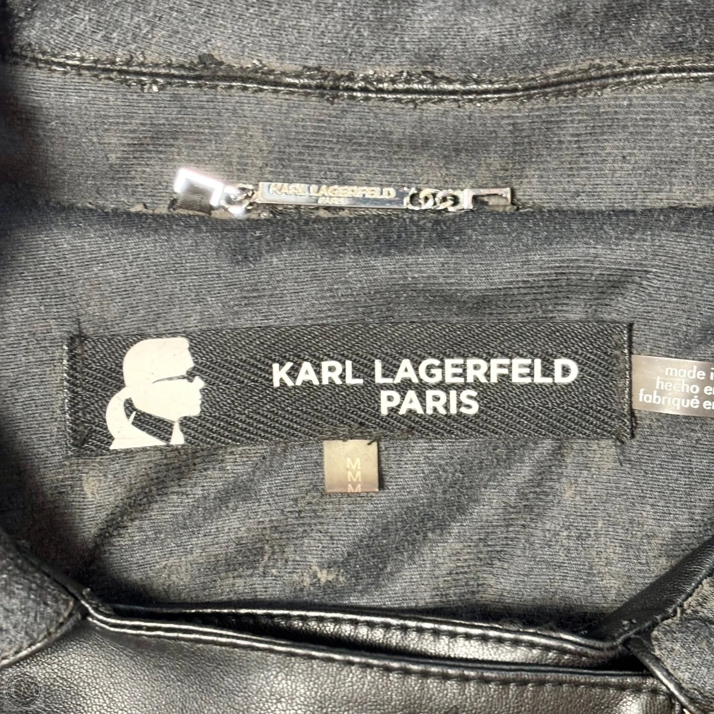 Jacket Designer By Karl Lagerfeld In Black, Size: M