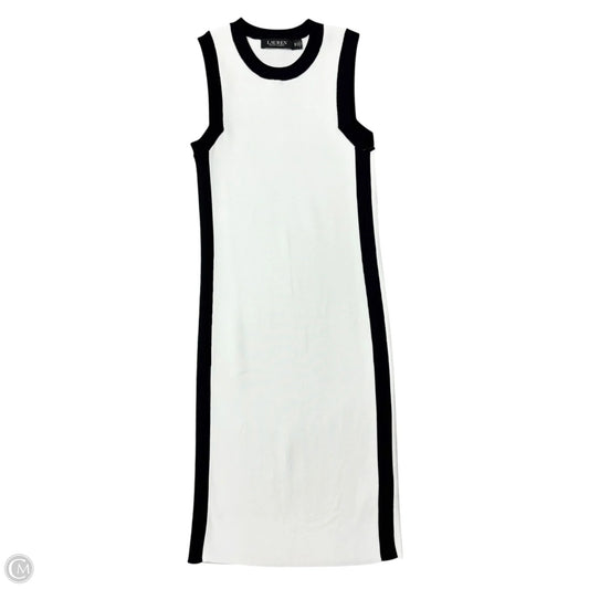 Dress Casual Midi By Lauren By Ralph Lauren In Black & White, Size: Xs