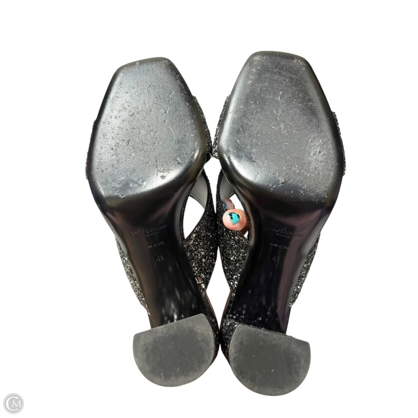Shoes Luxury Designer By Yves Saint Laurent In Black, Size: 10.5