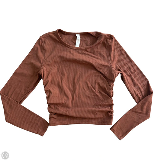 Athletic Top Short Sleeve By Lululemon In Brown, Size: Xs