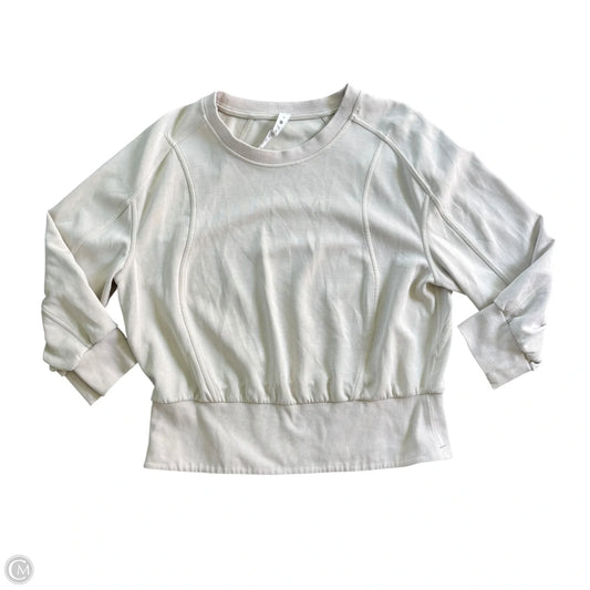 Athletic Top Long Sleeve Crewneck By Lululemon In Cream, Size: L