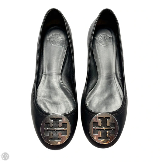 Shoes Designer By Tory Burch In Black & Gold, Size: 10.5