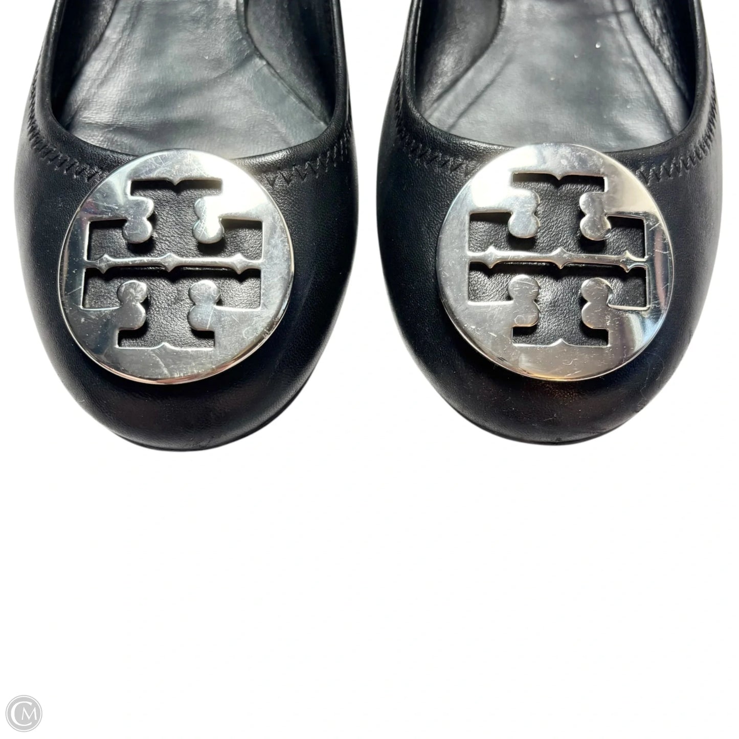 Shoes Designer By Tory Burch In Black & Gold, Size: 10.5