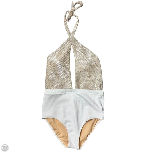 Swimsuit By Anthropologie In Gold & White, Size: M
