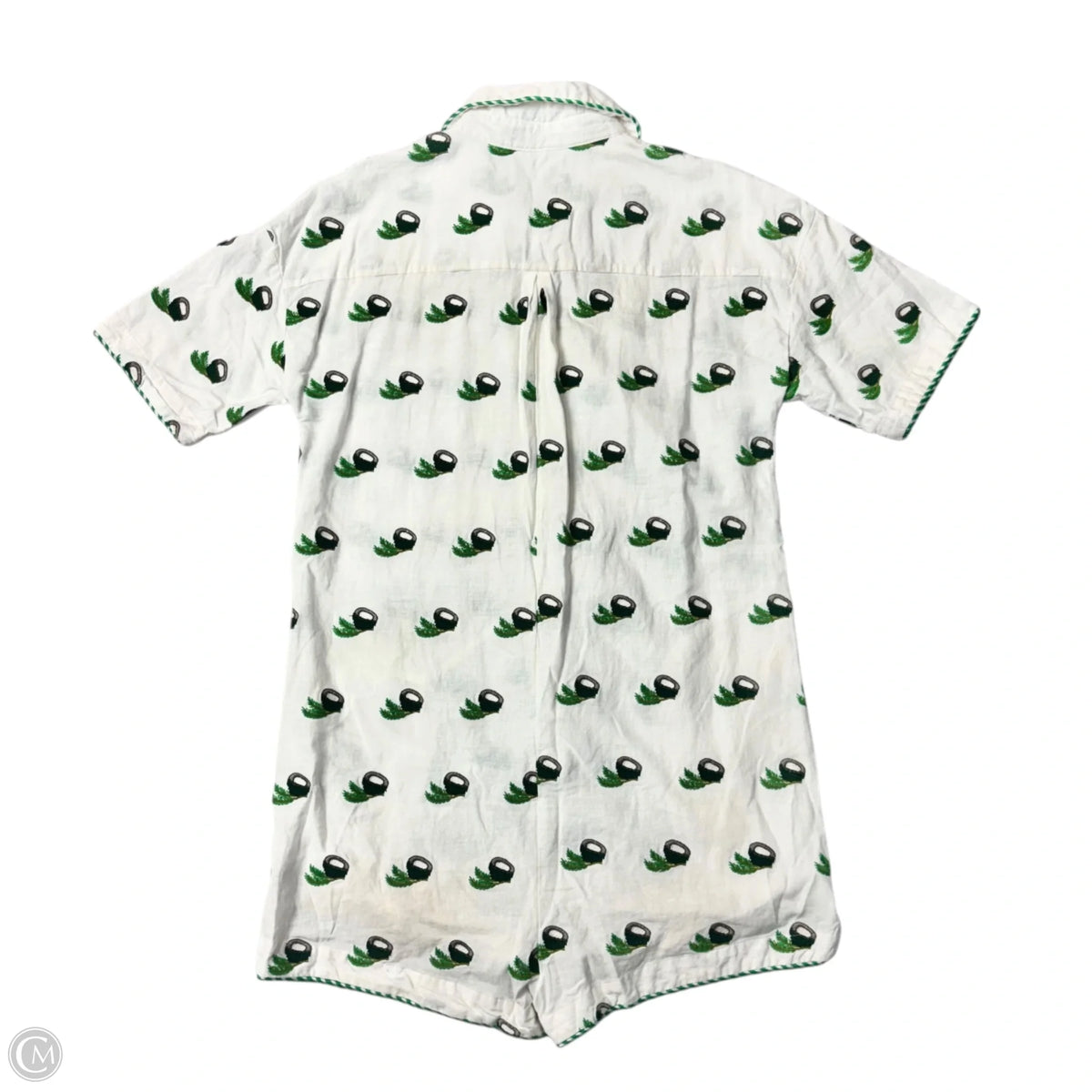 Romper By Farm Rio In Green & White, Size: S