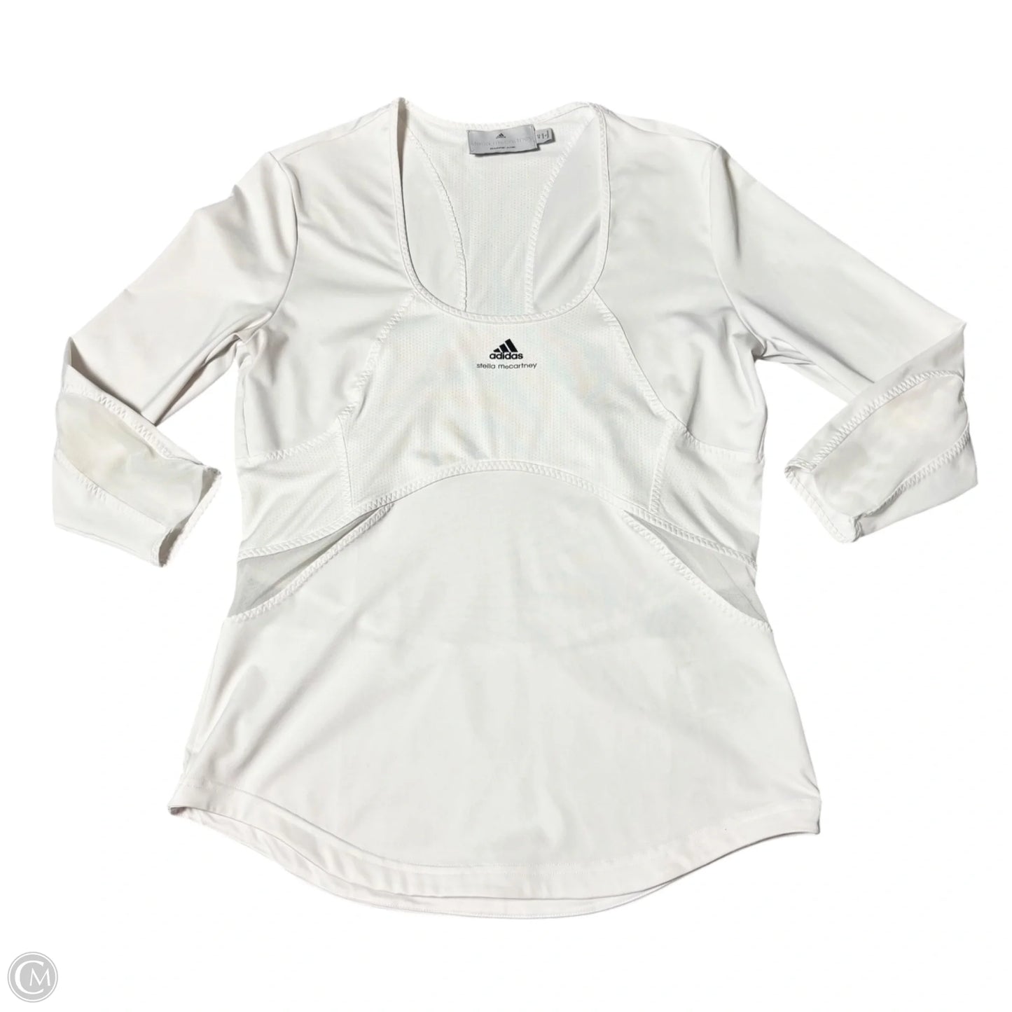 Athletic Top Long Sleeve Crewneck By Adidas In White, Size: M