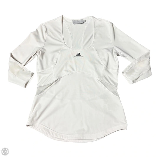Athletic Top Long Sleeve Crewneck By Adidas In White, Size: M