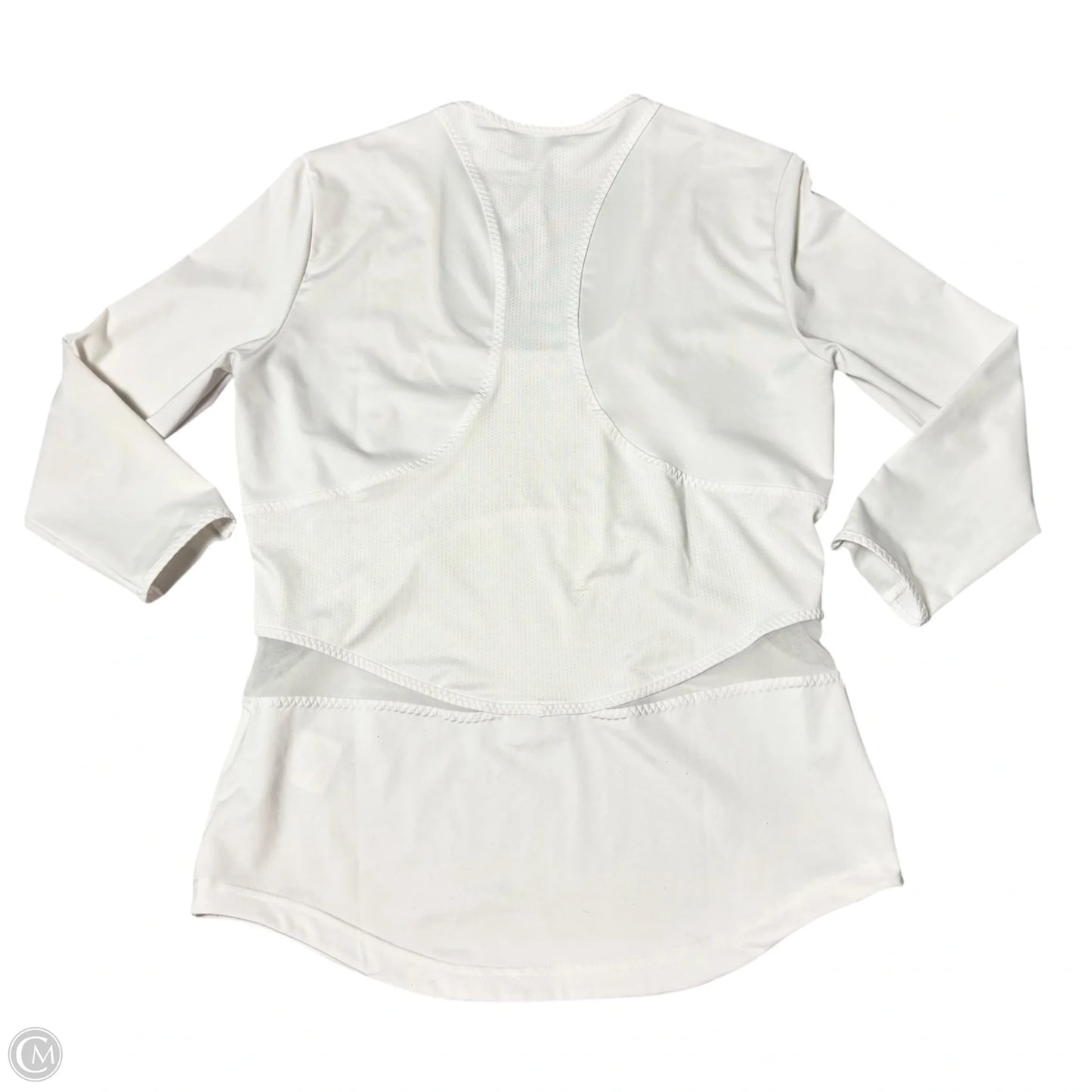 Athletic Top Long Sleeve Crewneck By Adidas In White, Size: M