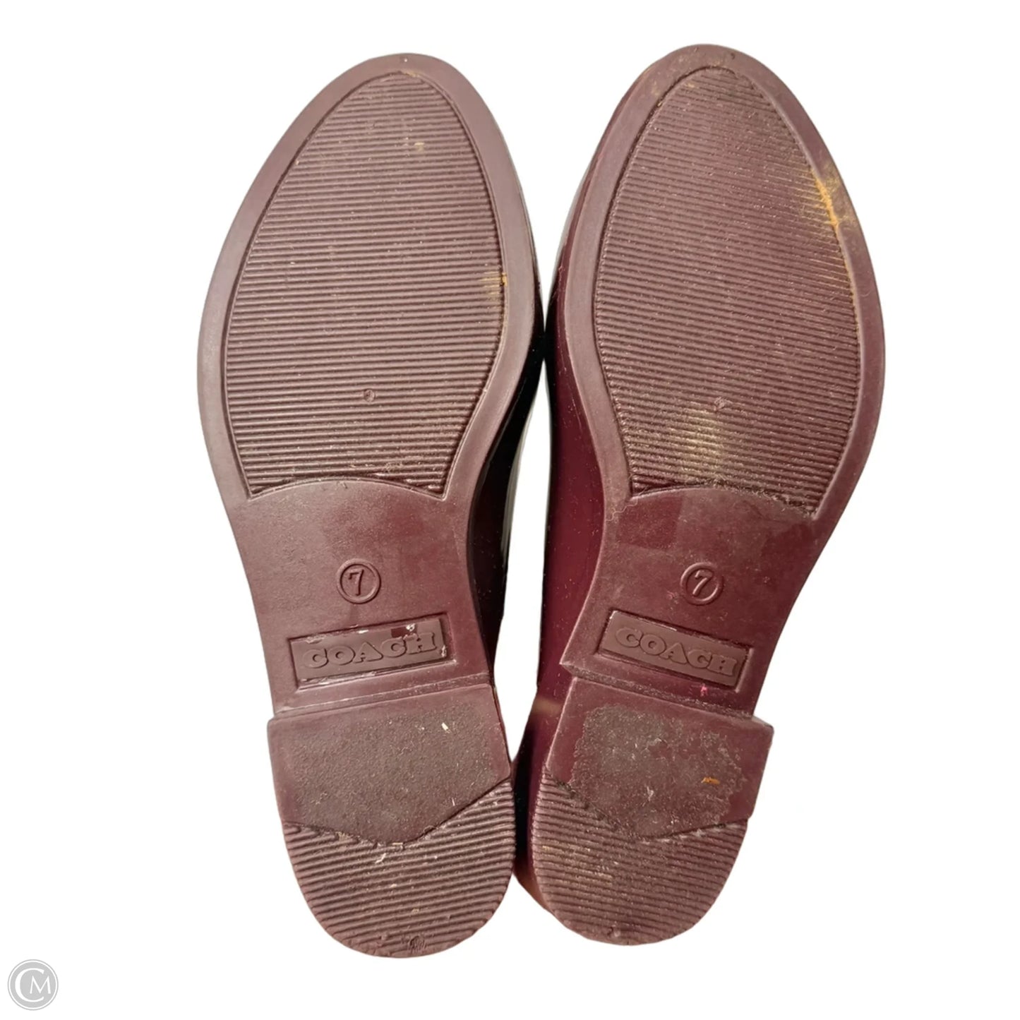 Boots Designer By Coach In Maroon, Size: 7