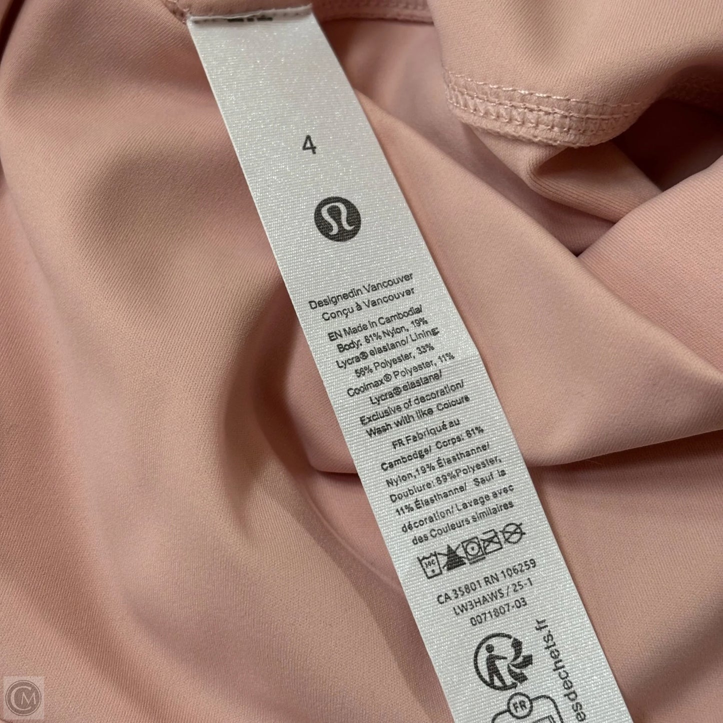 Athletic Shorts By Lululemon In Pink, Size: 4