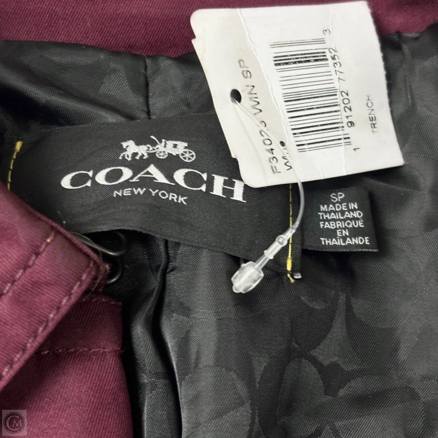 Jacket Designer By Coach In Maroon, Size: S