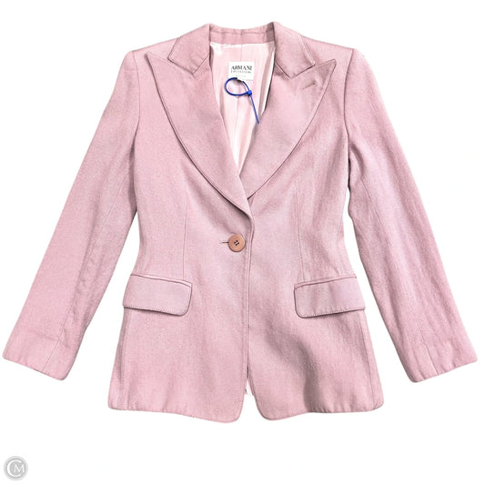 Blazer Luxury Designer By Armani In Purple, Size: S