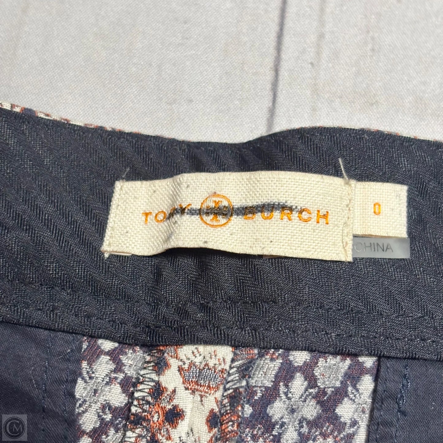 Pants Designer By Tory Burch In Cream & Orange, Size: 0