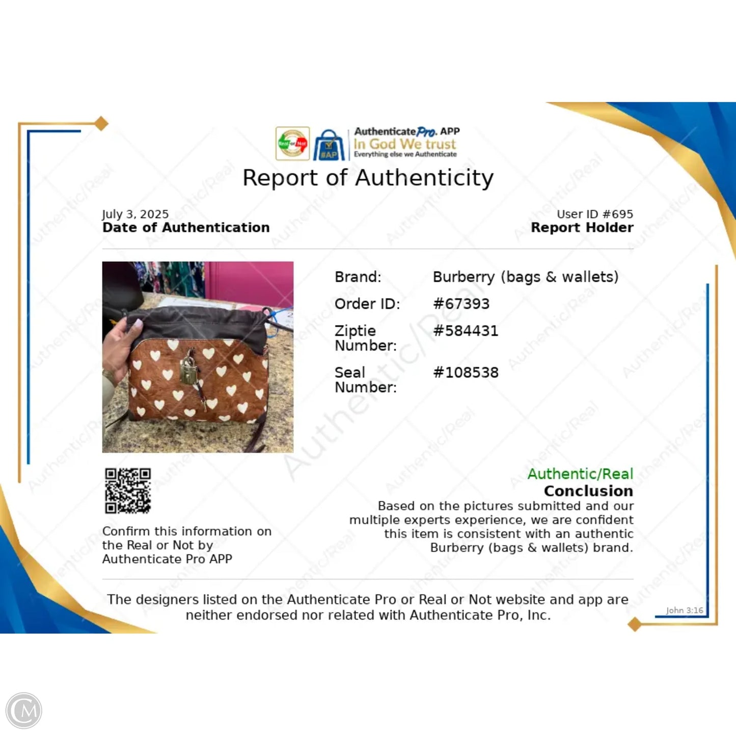 Crossbody Luxury Designer By Burberry, Size: Medium