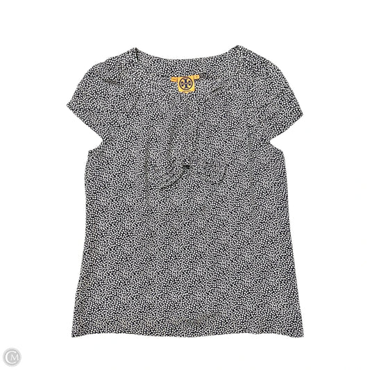 Top Short Sleeve Designer By Tory Burch In Blue & White, Size: M