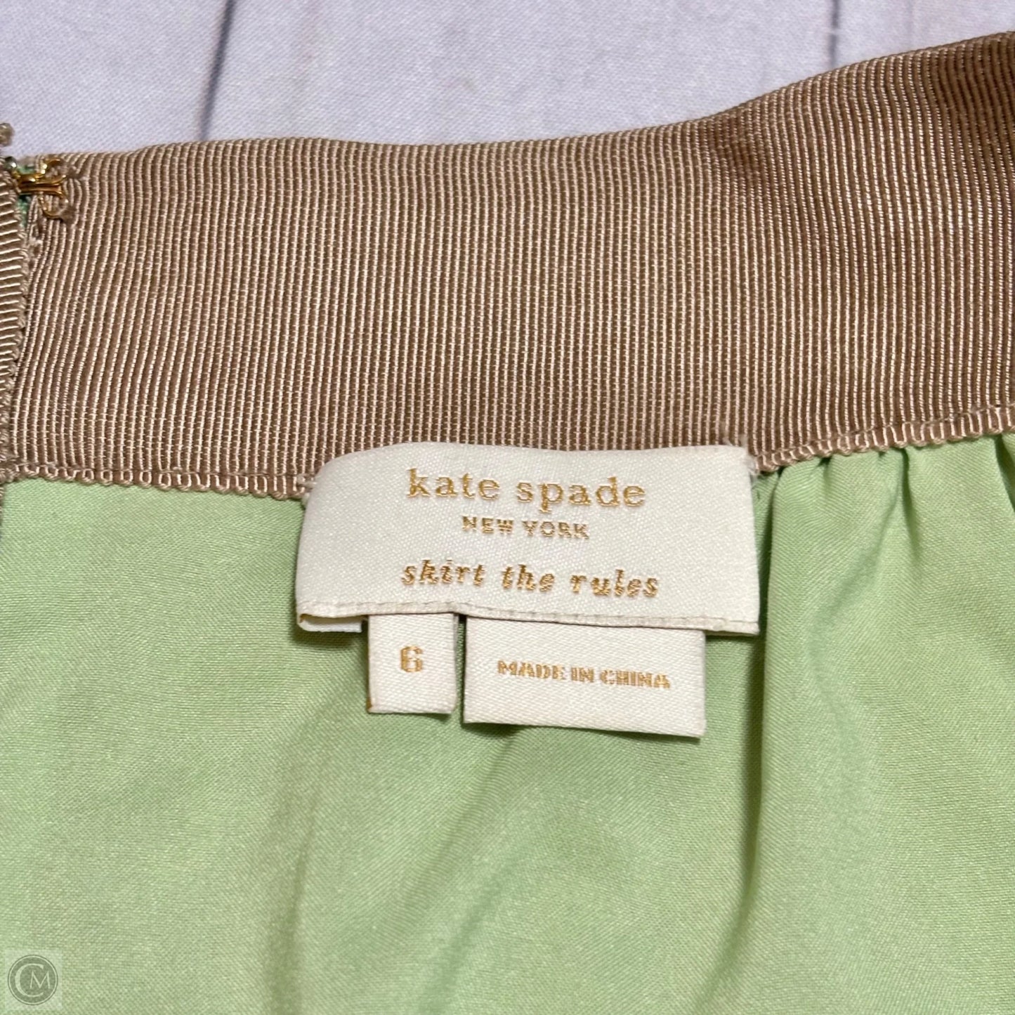 Skirt Designer By Kate Spade In Gold & Green, Size: 6
