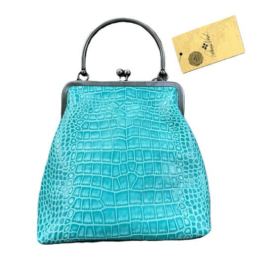 Crossbody Designer By Patricia Nash in Aqua, Size: Medium