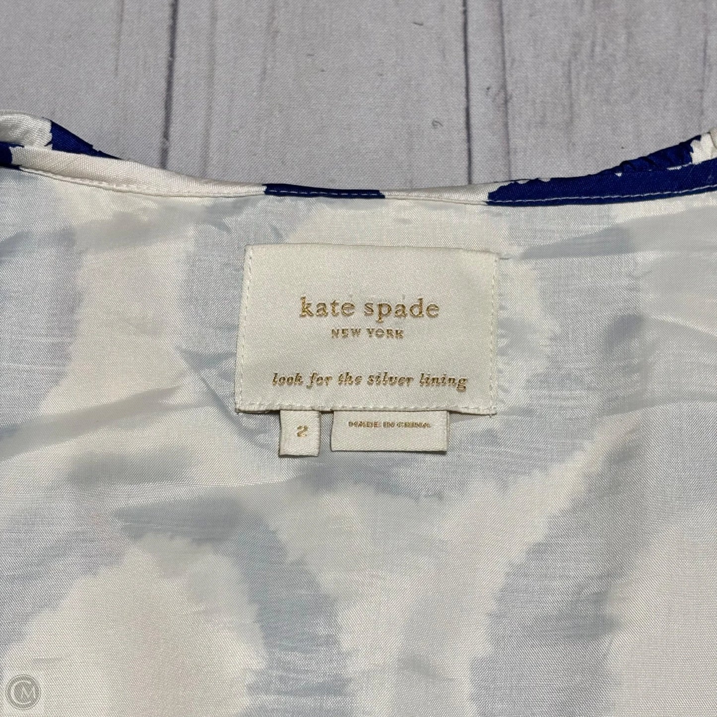 Dress Designer By Kate Spade In Blue & White, Size: 2