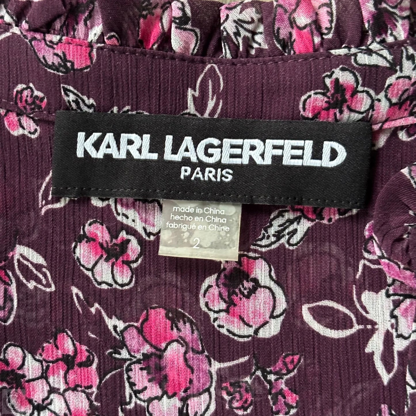 Dress Designer By Karl Lagerfeld In Purple, Size: Xs