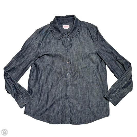 Top Long Sleeve Designer By Kate Spade In Blue Denim, Size: M
