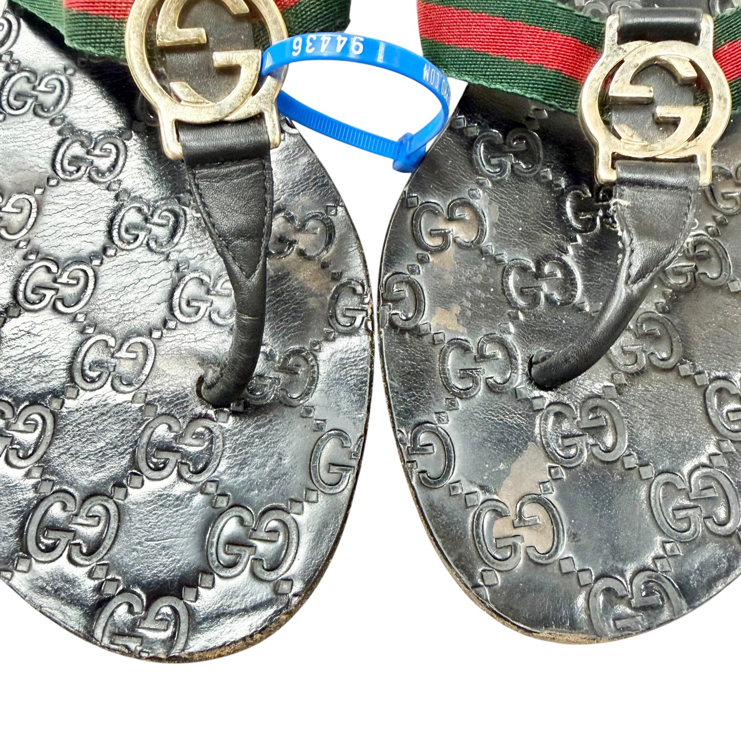 Sandals Luxury Designer By Gucci In Black, Size: 7.5
