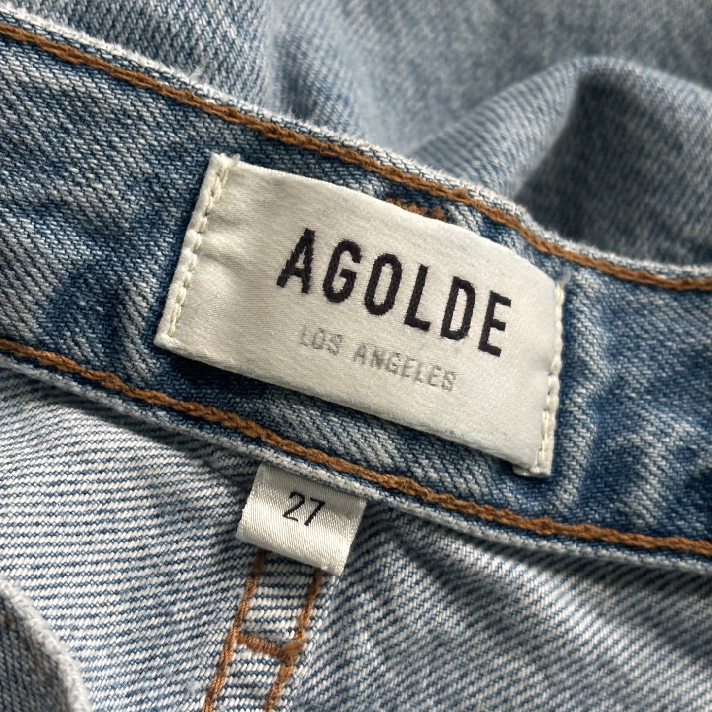 Jeans Straight By Agolde In Blue Denim, Size: 4