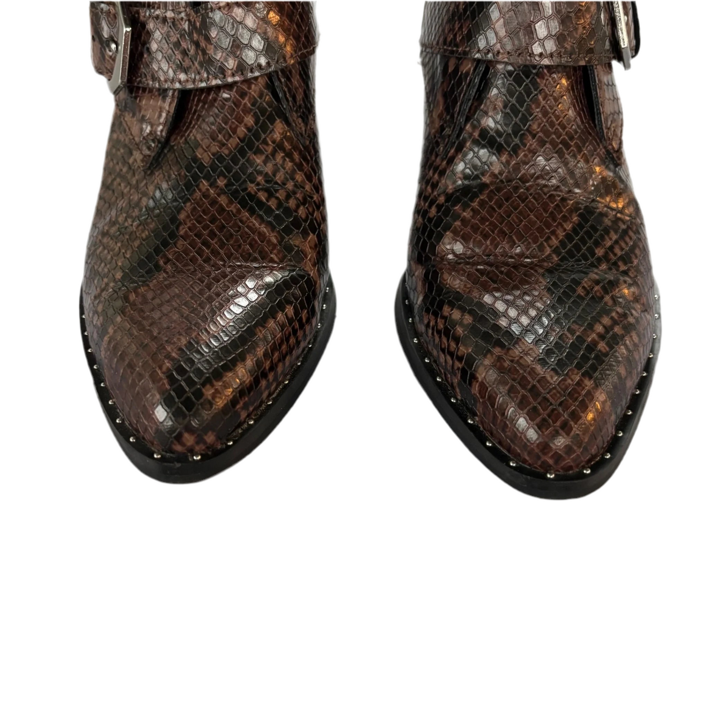Boots Ankle Flats By Treasure And Bond In Snakeskin Print, Size: 6