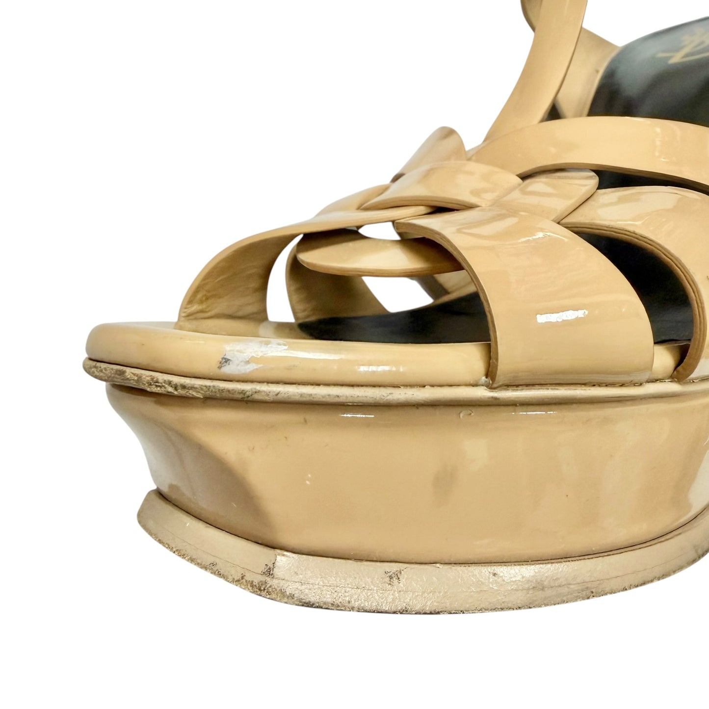 Sandals Luxury Designer By Yves Saint Laurent In Tan, Size: 10.5