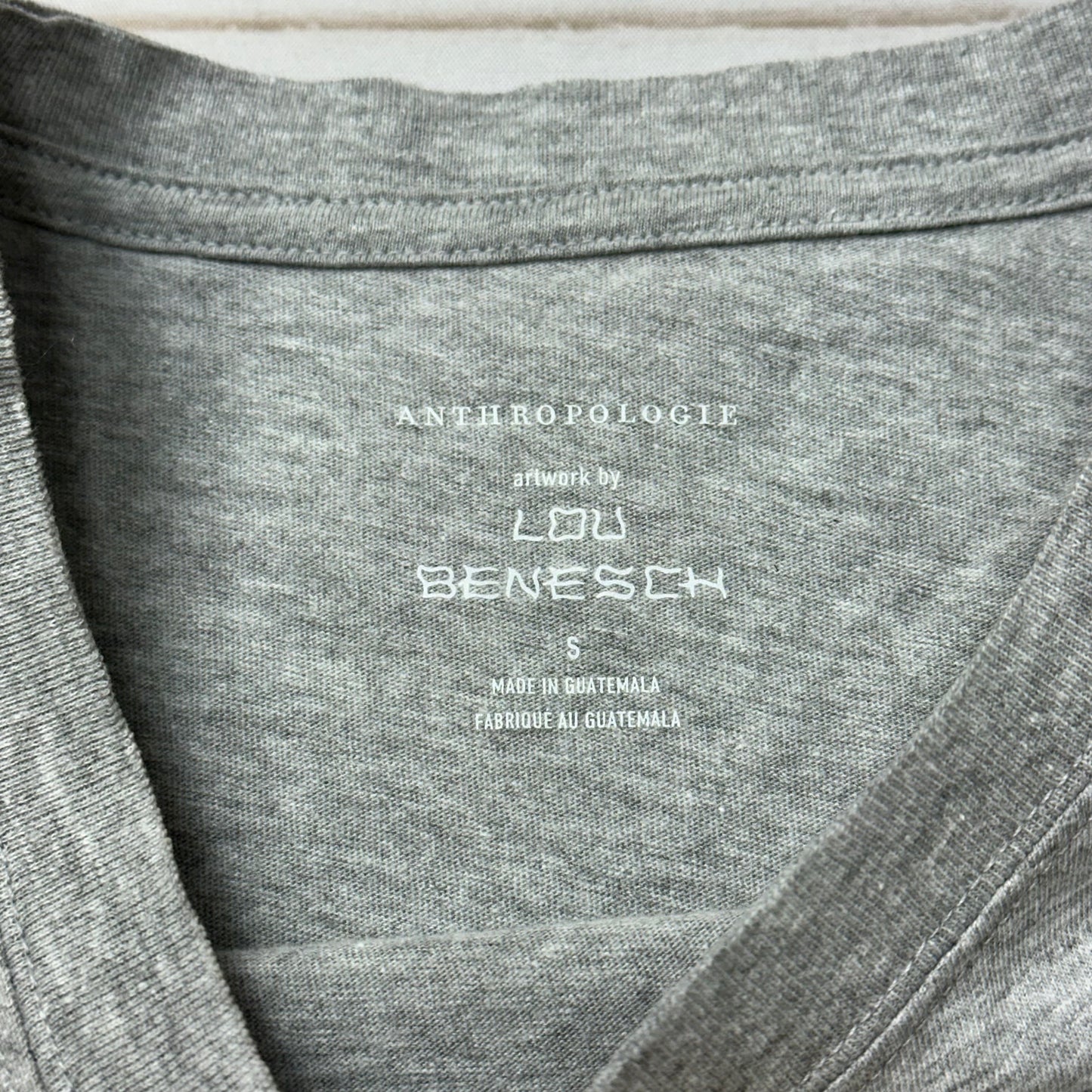Top Short Sleeve By Anthropologie In Grey, Size: S