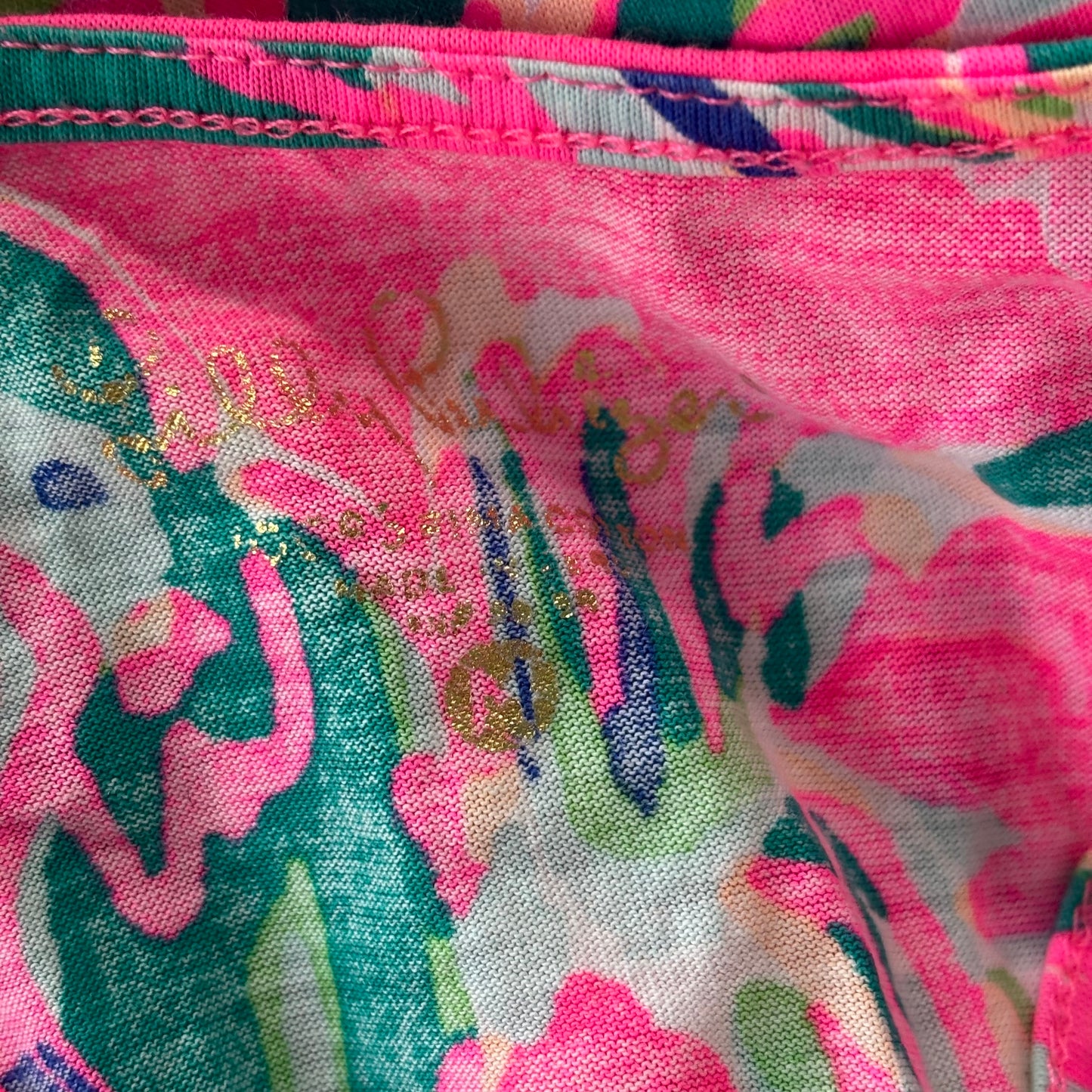 Tank Top Designer By Lilly Pulitzer In Green & Pink, Size: M