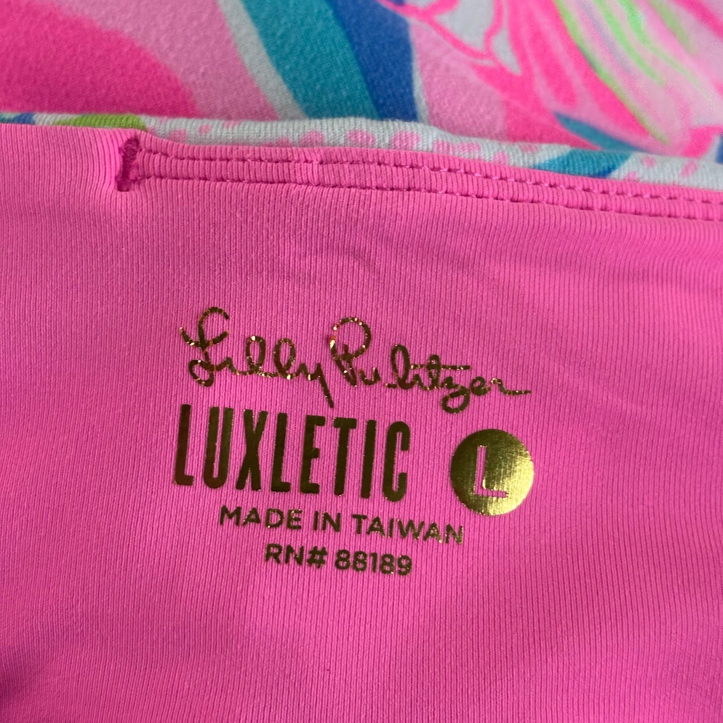 Pants Designer By Lilly Pulitzer In Blue & Pink, Size: L