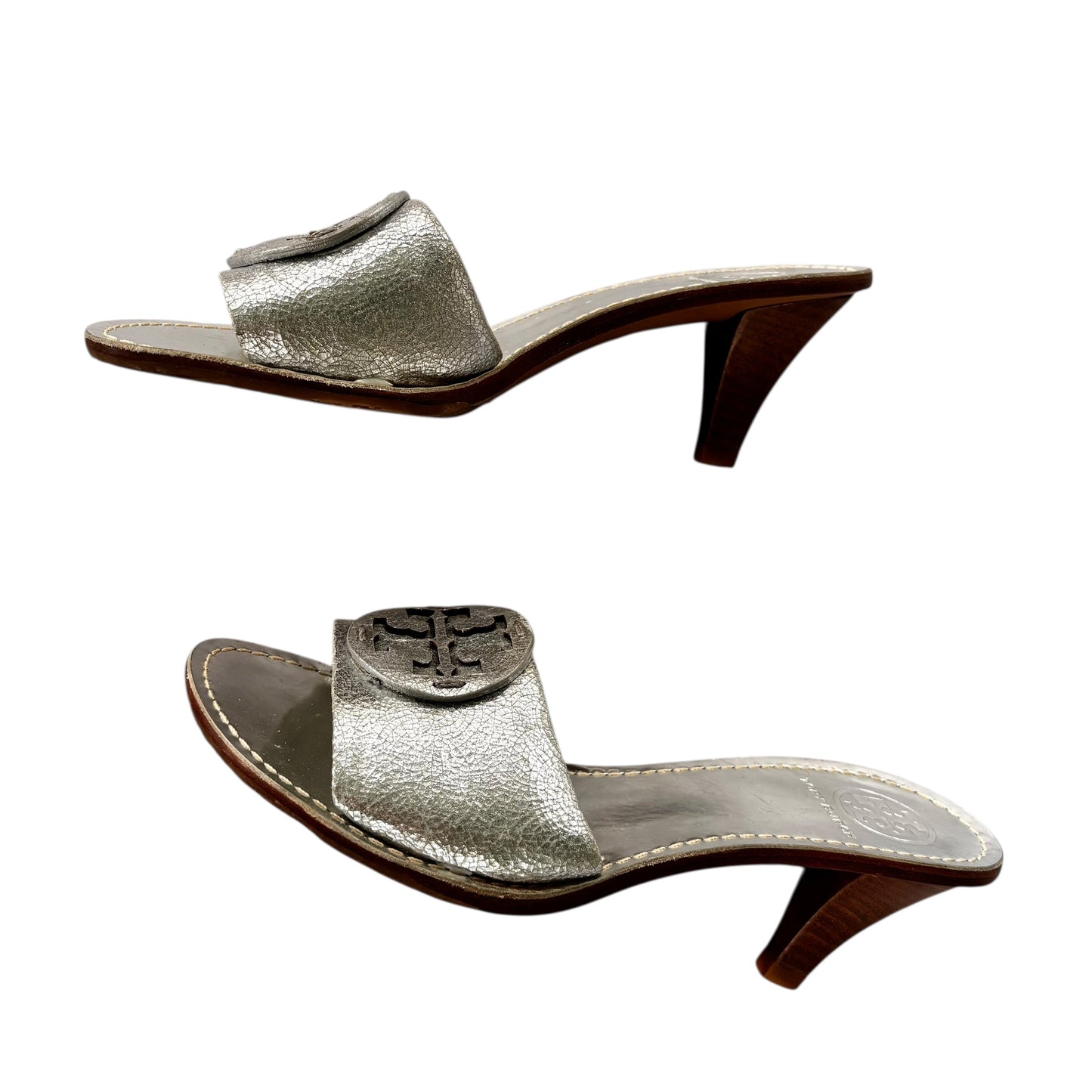 Shoes Designer By Tory Burch In Silver, Size: 7