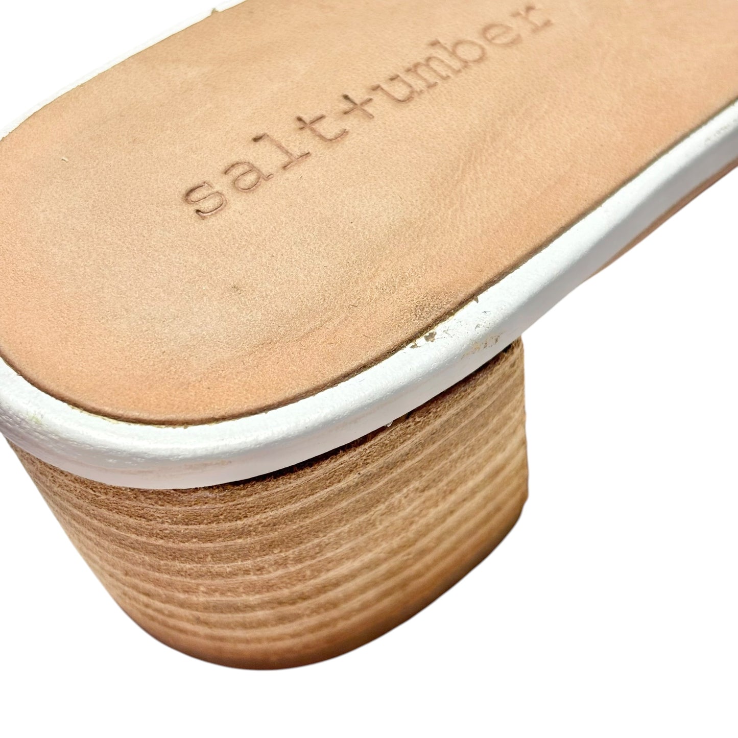 Sandals Heels Kitten By Salt + Tumber In White, Size: 8