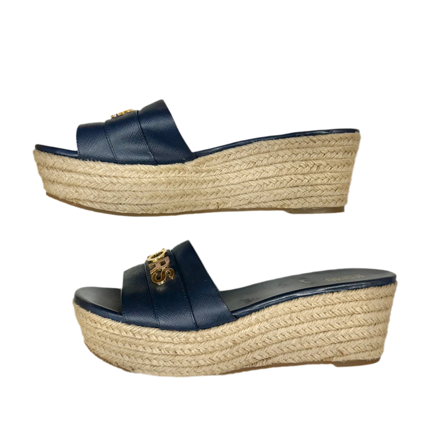 Sandals Heels Wedge By Michael By Michael Kors In Blue, Size: 8.5