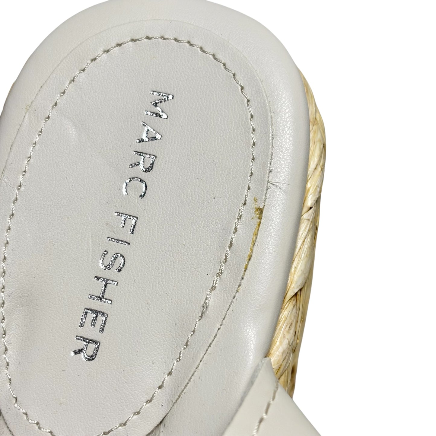Sandals Heels Wedge By Marc Fisher In Tan & White, Size: 9