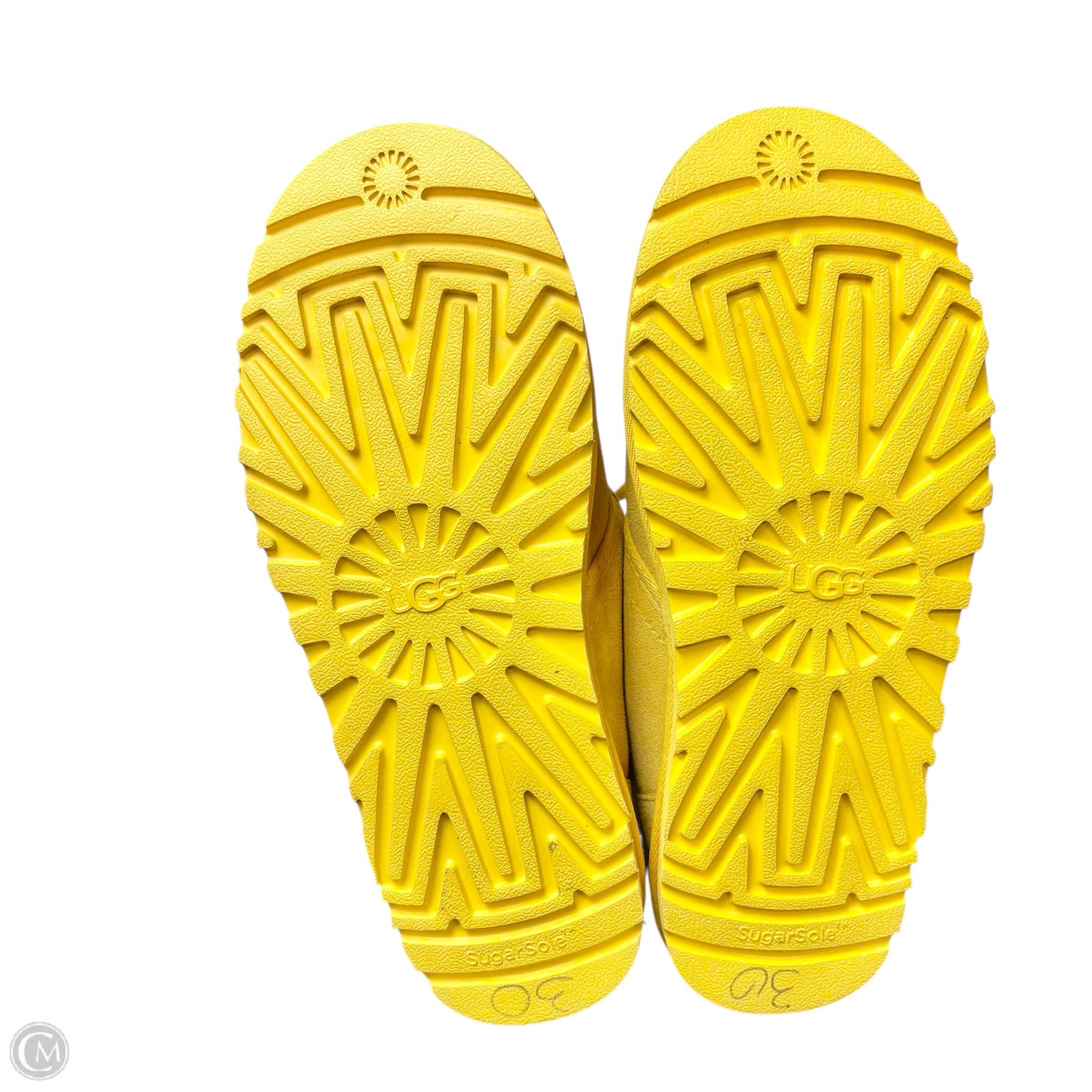Boots Designer By Ugg In Yellow, Size: 11