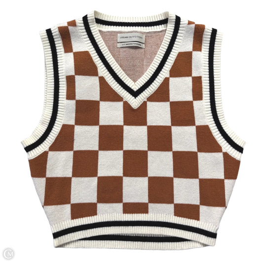 Vest Sweater By Urban Outfitters In Brown & Cream, Size: S