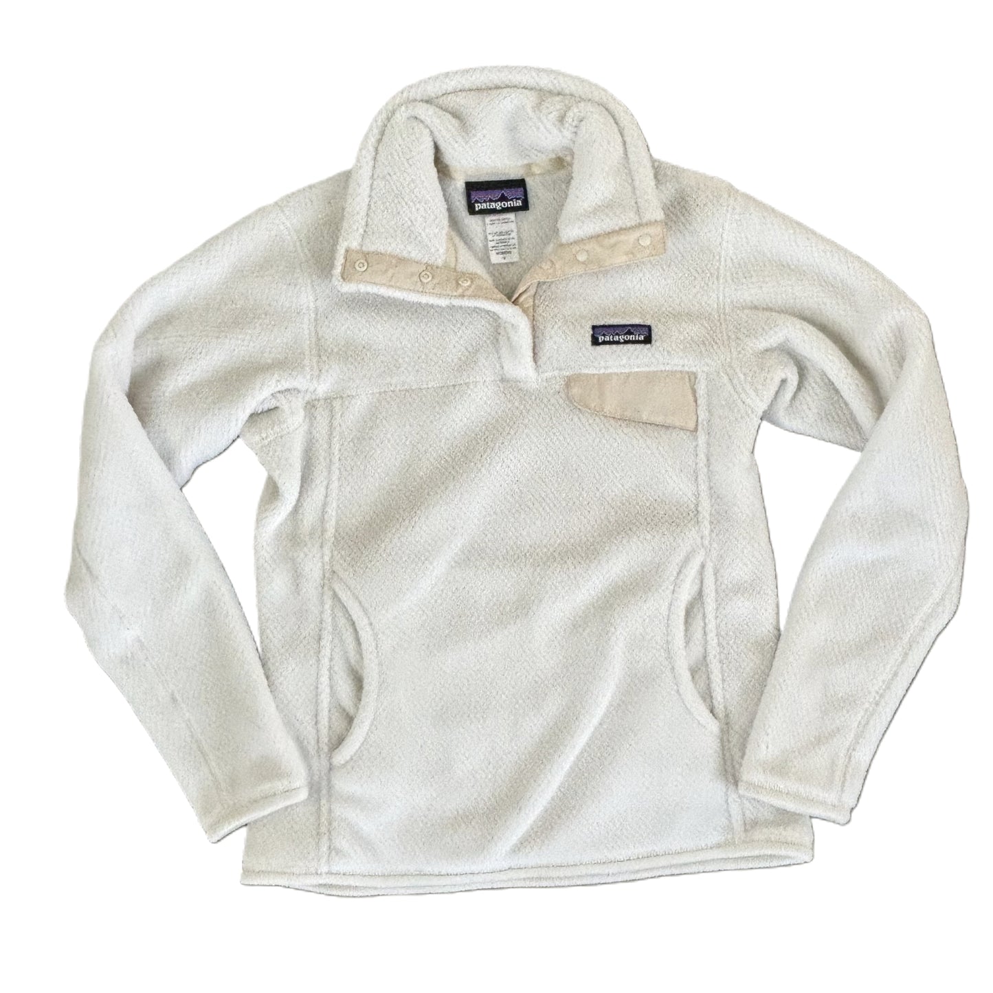 Jacket Fleece By Patagonia In Cream, Size: S