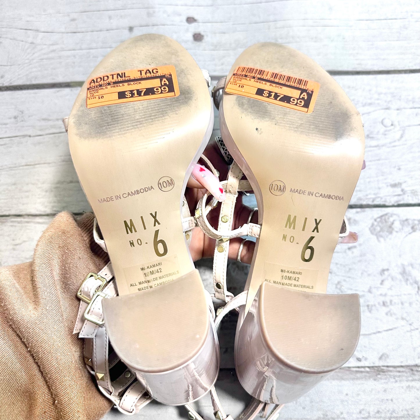 Sandals Heels Block By Mix No 6  Size: 10